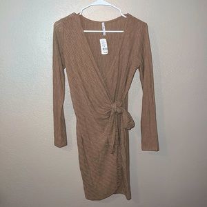 Tan long sleeve dress